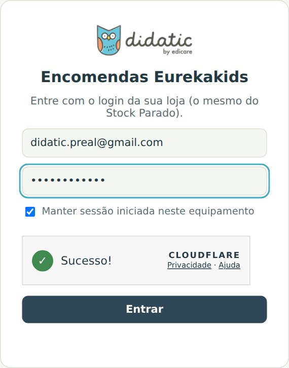 Ecrã de entrada